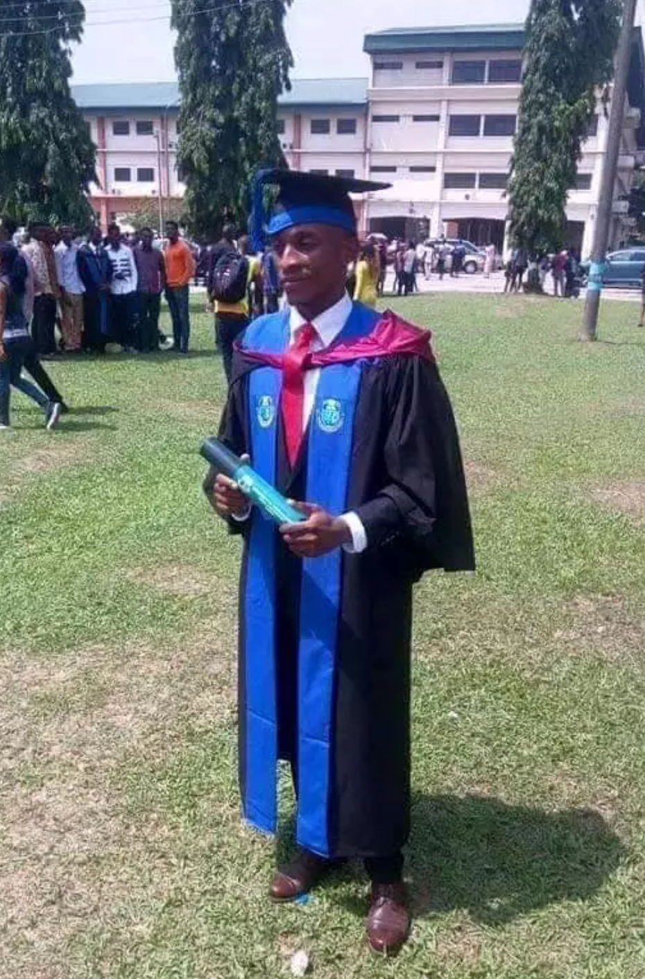 A man identified as Ojims Michael took to Facebook to share the sad story of how his in-law, a Uniport graduate was shot dead by policemen for no reason and wrote: